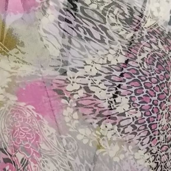 Attitudes by Renee Women's Top Plus Sz 2X Mesh Printed Peasant-Hem Pink A570437 - Picture 4 of 5